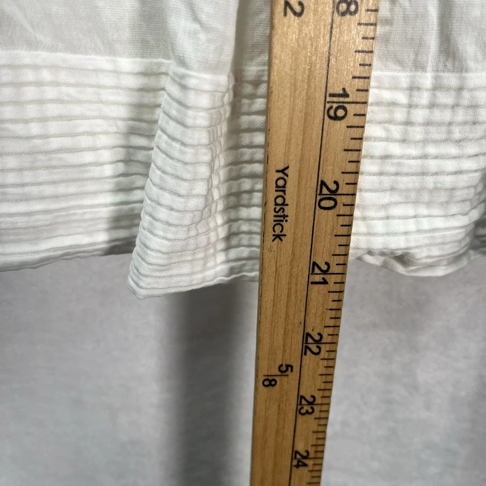 AKRIS Punto Tiered Cotton Skirt Womens 8 White Coastal Island Beach Resort